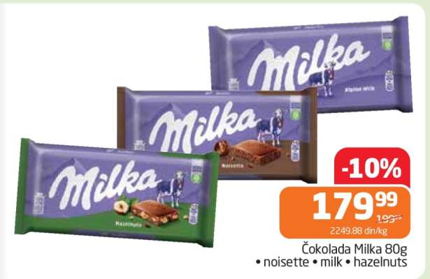 Čokolada Milka 80g