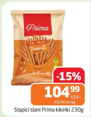 Stapici slani Prima kikiriki 230g