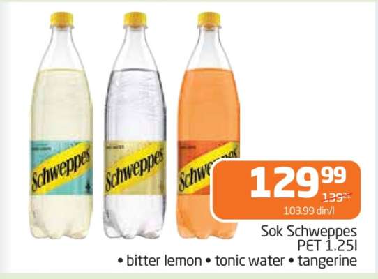 Sok Schweppes PET 1.25l