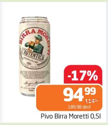 Pivo Birra Moretti 0.5l