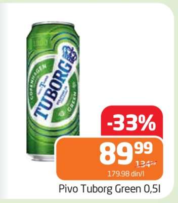Pivo Tuborg Green 0,5l