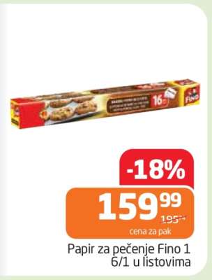 Papir za pečenje Fino 1 6/1 u listovima