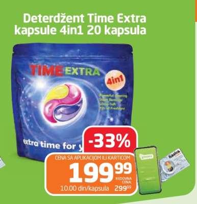 Deterdžent Time Extra kapsule 4in1 20 kapsula