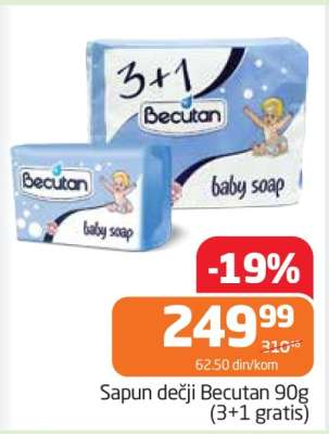 Sapun dečji Becutan, 90g (3+1 gratis)
