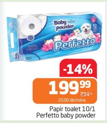 Papír toalet 10/1 Perfetto baby powder