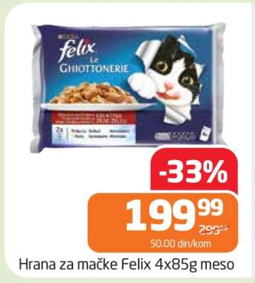Hrana za mačke Felix 4x85g meso