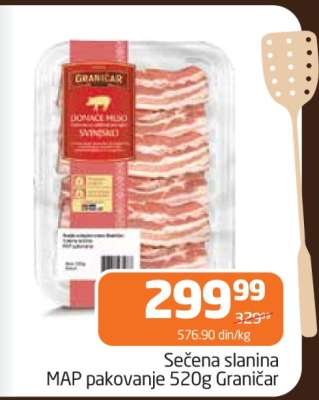 Sečena slanina MAP pakovanje 520g Graničar