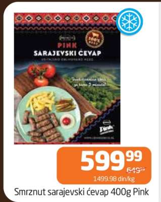 Smrznut sarajevski ćevap 400g Pink