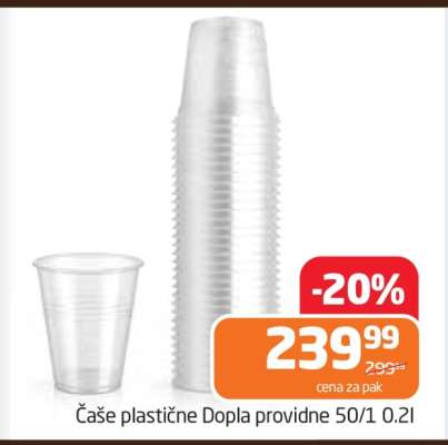 Čaše plastične Dopla providne 50/1 0.2l