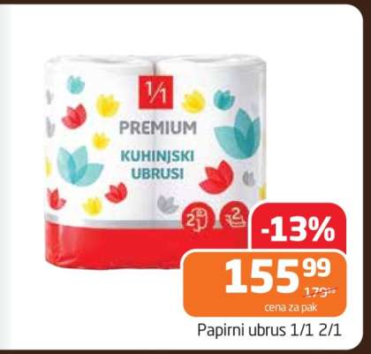 Papirni ubrus 1/1 2/1