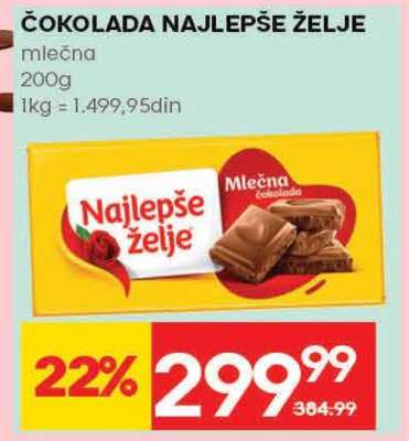 ČOKOLADA NAJLEPŠE ŽELJE