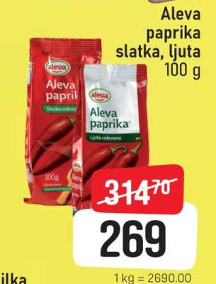 Aleva paprika slatka, ljuta 100 g