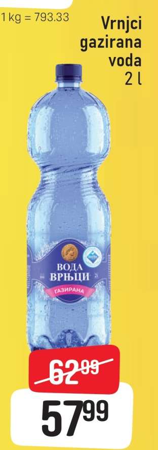 Vrnjačka gazirana voda 2L