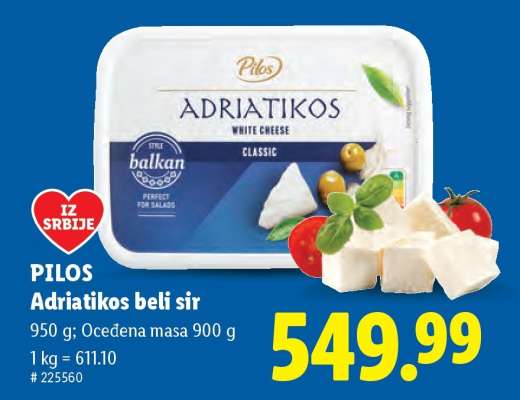 Pilos adriatikos beli sir