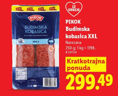 Pikok Budimska kobasica XXL