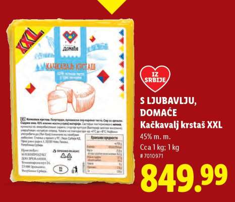 S ljubavlju, domaće Kačkavalj krstaš XXL