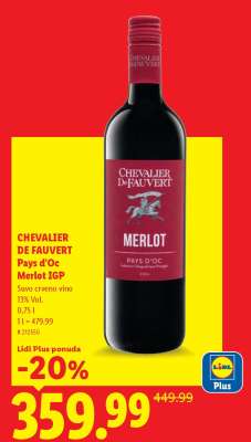 CHEVALIER DE FAUVERT Pays d'Oc Merlot IGP