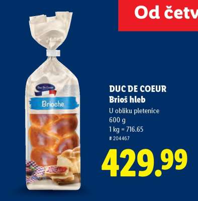 Duc de Coeur Brioš hleb