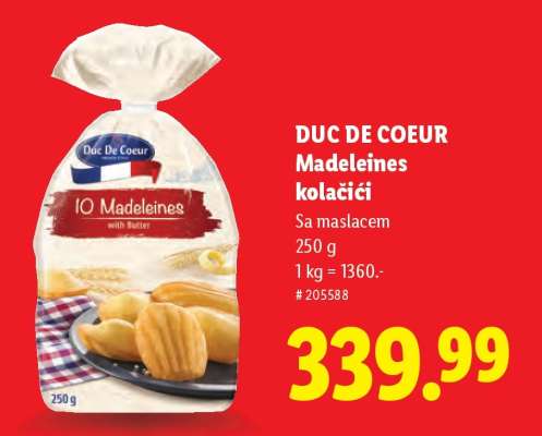 Duc de Coeur Madeleines kolačići