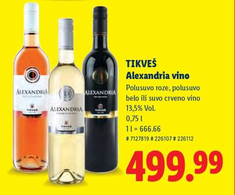 Tikveš Alexandria vino