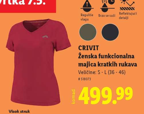 CRIVIT Ženska funkcionalna majica kratkih rukava