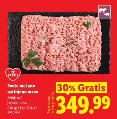 Sveže mešano usitnjeno meso