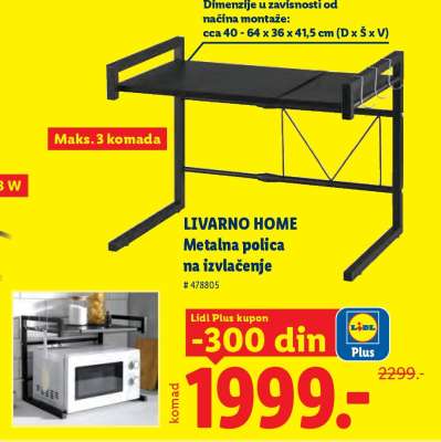 LIVARNO HOME Metalna polica na izvlačenje