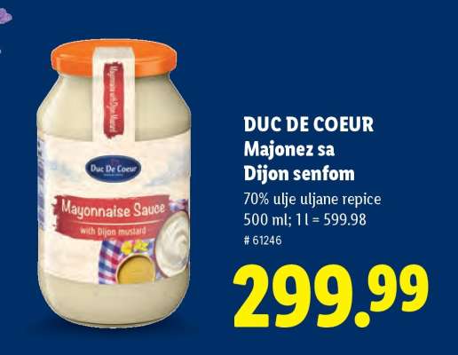 DUC DE COEUR Majonez sa Dijon senfom