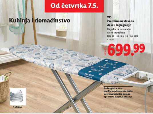 W5 Premium navlaka za dasku za peglanje