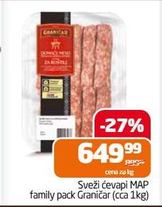 Sveži čevapi MAP family pack Graničar (cca 1kg)