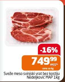 Sveže meso svinjski vrat bez kostiju Nedeljković MAP 1kg