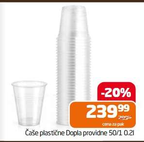 Čaše plastične Dopla providne 50/1 0.2l