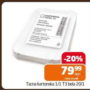 Tacna kartonska 1/1 T3 bela 20/1