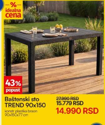 Baštenski sto TREND 90x150