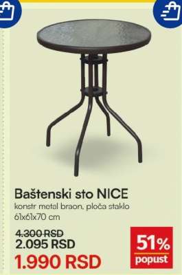 Baštenski sto NICE