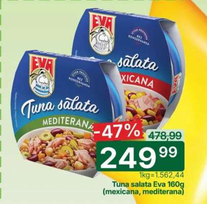 Tuna salata eva 160g (mexicana, mediterana)