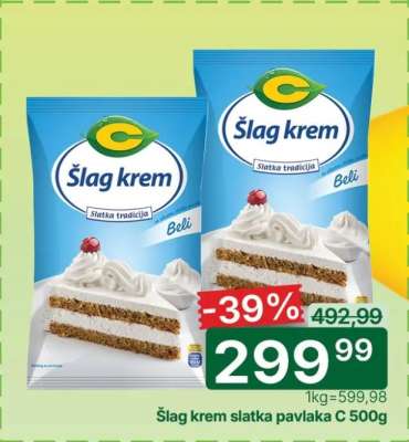 Šlag krem slatka pavlaka C 500g