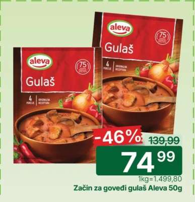 Začin za goveđi gulaš Aleva 50g