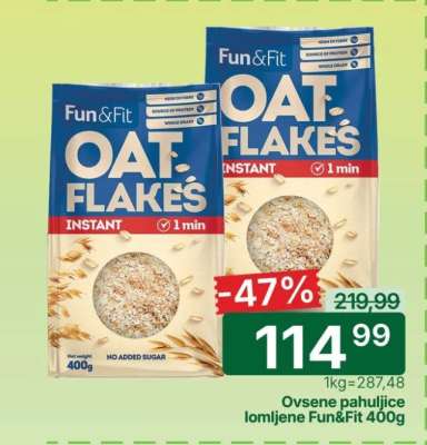 Ovsene pahuljice lomljene Fun&Fit 400g