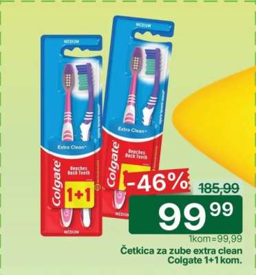 Četkica za zube extra clean Colgate 1+1 kom.