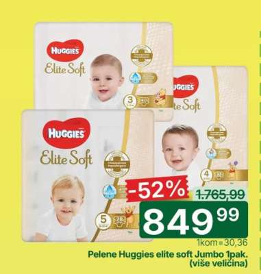 Pelene Huggies elite soft Jumbo 1pak. (više veličina)