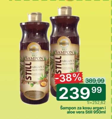 Šampon za kosu argan i aloe vera Still 950ml