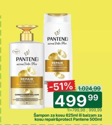 Šampon za kosu 625ml ili balzam za kosu repair&protect Pantene 500ml