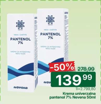 Krema univerzalna Pantenol 7% Nevena 50ml