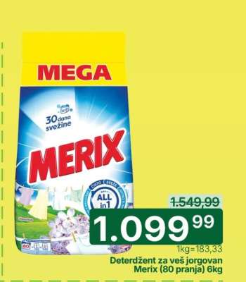 Deterdžent za veš jorgovan Merix (80 pranja) 6kg