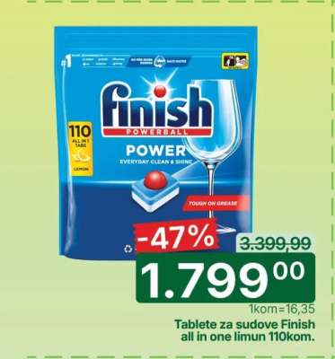 Tablete za sudove Finish all in one limun 110kom.