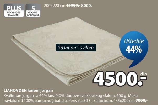 LIAHOVDEN laneni jorgan