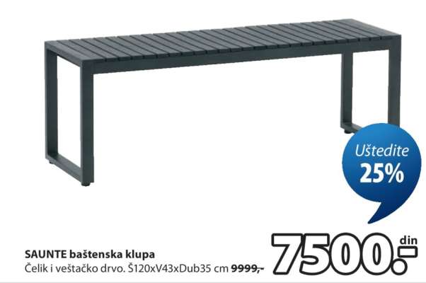 SAUNTE BAŠTENSKA KLUPA