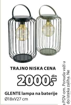 GLENTE LAMPA NA BATERIJE