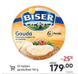 Sir topljeni gauda Biser 140 g